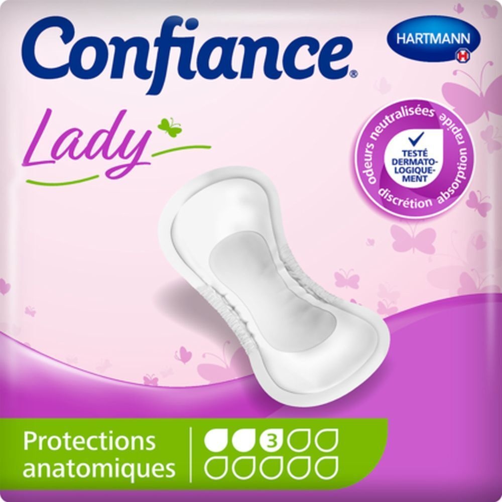 CONFIANCE LADY ABSORPTION 3 G - Protection anatomique hypoallergénique pour incontinence u