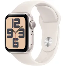 Apple Watch SE 2024 GPS 40 mm Aluminiumgehäuse Polarstern, Sportarmband Polarstern S/M