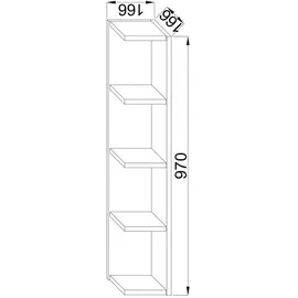 VCM Regal Honsa BxHxL: 17 x 97 x 15 cm Holzwerkstoff - weiss