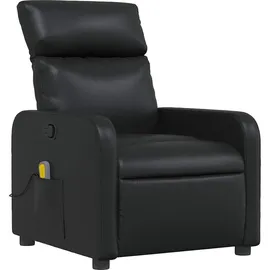 vidaXL Massagesessel Kunstleder 146 x 76,5 x 0 cm Schwarz mit Fernbedienung