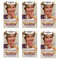 6x Poly Palette Vital Color Intensive Creme-Haarfarbe 8-1 Mittelaschblond natürlich-aussehende & langanhaltende Coloration, permanente Coloration auch bei weißem Haar 115 ml (6er Pack)