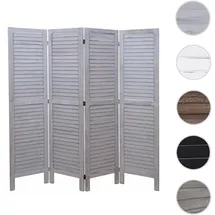Mendler Paravent HWC-G30, Trennwand Sichtschutz Raumteiler, Shabby-Look 170x162cm ~ grau