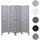 Mendler Paravent HWC-G30, Trennwand Sichtschutz Raumteiler, Shabby-Look 170x162cm ~ grau