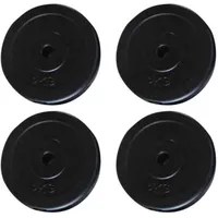 vidaXL Hantelscheiben Hantel-Set 4 Stk. 20 kg schwarz