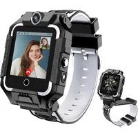 4G Kinder-Smartwatch mit GPS-Tracker und Anrufen, HD-Touchscreen, Kinder-Handyuhr, kombiniert SMS, Videoanruf, SOS, Schrittzähler, 4G (Schwarz) - Schwarz