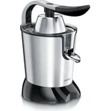 Arendo Elektrische Zitruspresse, Zitronenpresse und Saftpresse aus Edelstahl (800W), Einhandbedienung, spülmaschinengeeignet, mit Anti-Tropf-Syste... - Silber/Schwarz