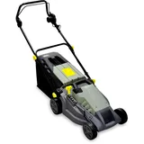 Elektro-Rasenmäher mit Induktion – Rasenmäher verstellbar 5 Schnitthöhen, Schnittdurchmesser 380 mm, Geschwindigkeit 3000 U/min, 1600 W, 230 V, mit Auffangkorb 50 l, 143 x 105 x 55 cm