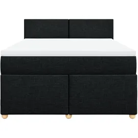 vidaXL Boxspringbett mit Matratze Schwarz 140x200 cm Stoff