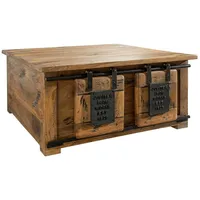 Massivmoebel24 Truhe Mango 90x90x45 natur lackiert RAILWAY 164