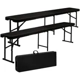 AMANKA Bierbank 183 x 30 x 43 cm schwarz klappbar 2 St.