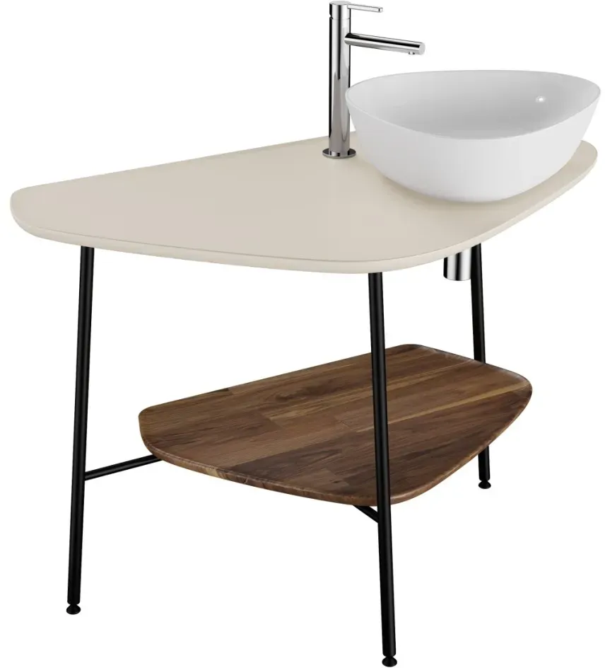 VitrA Plural Konsole 103 cm Ausschnitt rechts für Aufsatzschale wandgebunden Sandbeige Matt,81026 81026