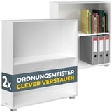 CASARIA Bücherregal Weiß 2 Fächer