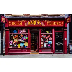 Fototapete PAPERMOON "Hardys Shop", bunt, B:3,50m L:2,60m, Vlies, Tapeten