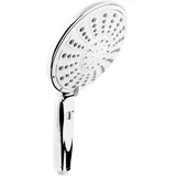 CORNAT Handbrause CORNAT "150 mm Kopfdurchmesser - 5 Strahlarten: Normal-, Soft- & Massagestrahl", chrom, B:15,2cm H:29,5cm T:5,6cm, Duschköpfe, Handbrause, verchromt - Wasserstop & Anti-Kalk