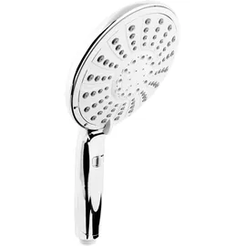 CORNAT Handbrause CORNAT "150 mm Kopfdurchmesser - 5 Strahlarten: Normal-, Soft- & Massagestrahl", chrom, B:15,2cm H:29,5cm T:5,6cm, Duschköpfe, Handbrause, verchromt - Wasserstop & Anti-Kalk
