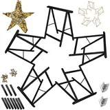 MODO24 Holzbock 5er Set, DIY Weihnachtsstern, Sägebock, Klappbock, Arbeitsbock, Deko Holzstern, Bausatz, Montageteile, 180x180x73 cm, Schwarz, GWZM - Schwarz