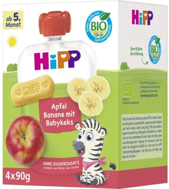 HiPP Quetschbeutel Apfel-Banane & Baby-Keks (ab 4 Monaten)