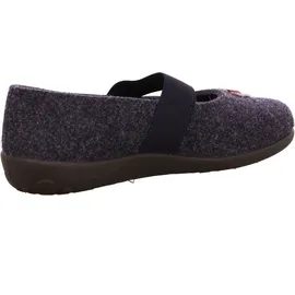 ROHDE Damen Hausschuh Filz Ballerina Blütenapplikation Ballerup 2228, Größe:41 EU, Farbe:Blau