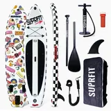 Suprfit SUP Board Set Funny Stickers 320 x 76 x 15 cm Weiß