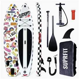 Suprfit SUP Board Set Funny Stickers 320 x 76 x 15 cm Weiß
