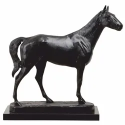 Casa Padrino Luxus Deko Skulptur Pferd Antik Bronze / Schwarz 58 cm - Deko Figur