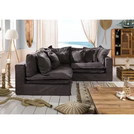 MASSIVMOEBEL24.DE Ecksofa 238x234x90 dunkelgrau SYLT