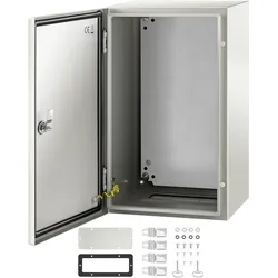 VEVOR Schaltschrank Kohlenstoffstahl Verteilerschrank Industriegehäuse 50x30x25cm Schaltkasten IP66 & NEMA Wasserdicht Anschlussdose Stromkasten Ideal für Fabriken Baustellen Einkaufszentren usw.