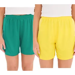 Wilson Damen nachhaltige Sport-Shorts Trainings-Shorts Sport-Hose Fitness OUT-BB-W-03 Grün oder Gelb - XS