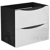 duschspa Waschtisch Unterschrank Waschtischunterschrank Waschbeckenunterschrank Badschrank, 50-120cm Hängeschrank, Matt / Hochglanz schwarz 60 cm x 52 cm x 38.8 cm