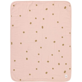 Lässig Mull Babydecke Krabbeldecke Kuscheldecke GOTS zertifiziert/Muslin Blanket 75 x 100 cm Dots powder pink