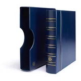 Leuchtturm 301687 Münzalbum Grande - Ringbinder zum Selbstgestalten im Classic-Design - inklusive Schutzkassette - blau