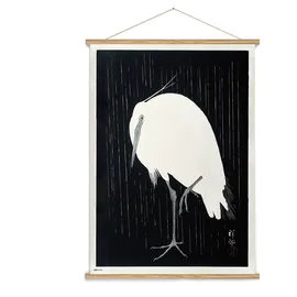 Grupo Erik Kokonote Grupo Erik Egret in the Rain Rollbild/Kakemono/Wallscroll 70x50 cm