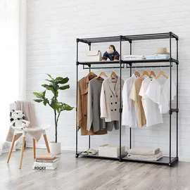 Songmics Aufbewahrungsschrank 140 x 174 x 43 cm Grau