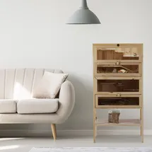 Relaxdays Hamsterkäfig aus Holz 120 x 60 x 40 cm natur