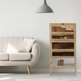 Relaxdays Hamsterkäfig aus Holz 120 x 60 x 40 cm natur