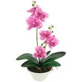 Kunstblume Kunstorchidee im Topf Orchidee, I.GE.A., Höhe 30 cm, 30cm künstliche Orchidee mit Blüten Phalaenopsis Kunstpflanze Pflanze rosa