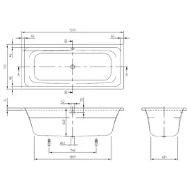 Villeroy & Boch Avento Duo Rechteckbadewanne 70 x 160 cm (UBA167AVN2V01)