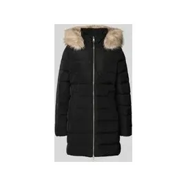 Tommy Hilfiger Slim Fit Daunenmantel mit abnehmbarem Kunstpelzbesatz, BLACK, XL