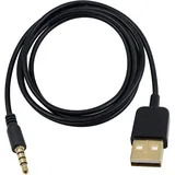 Duttek 3,5 mm Ladekabel, usb klinke adapter Kabel, vergoldeter 4 poliger 3,5 mm Stecker auf USB 2.0 Stecker Ladekabel für iPod Shuffle, MP3 Player, Kopfhörer und so weiter (1 m)