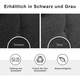 XDOVET Polsterbett 90 x 200 cm Grau/Schwarz