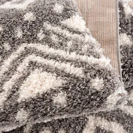 Carpet City Pulpy 541 Fransenteppich 80 x 300 cm Grau