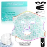Rotlicht Maske Gesicht Lichttherapie,LED Gesichtsmaske mit Kühlmaske 4 Modi,Lichtmaske mit Rotlichtlampe 5 Timer,Anti-aging,Straffung,für zu Hause für alle Hauttypen