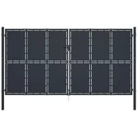 vidaXL Gartentor Stahl 400 x 175 cm Anthrazit
