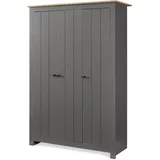 [en.casa] Kleiderschrank Vasand 120 x 175 x 52 cm Grau/Eicheoptik