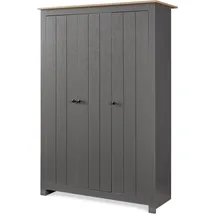 [en.casa] Kleiderschrank Vasand 120 x 175 x 52 cm Grau/Eicheoptik
