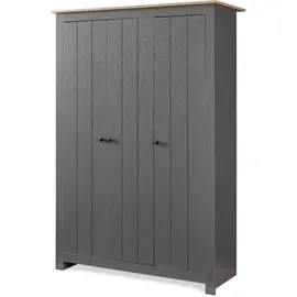 [en.casa] Kleiderschrank Vasand 120 x 175 x 52 cm Grau/Eicheoptik