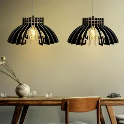 WellHome 2er-Set Deckenlampen 55cm in Schwarzem Design Krone