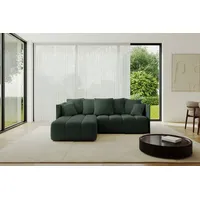 ALTDECOR Ecksofa LONLI-L, Couch mit Schlaffunktion, Stauraum Wohnlandschaft Funktionsecke, Corner Sofa Bett Eckcouch Couch L-Form Schlafcouch Ausziehbar grün