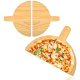 WANGDEFA 2 Stück Pizzaschieber Holz Pizzaschaufel Pizza Shovel Pizzaschieber 2 Teilig Pizza Paddle aus Birkenholz Pizza Schaufel Pizza Schaufel zum Backen von hausgemachtem Pizzabrot