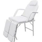 vidaXL Kosmetikstuhl Tragbar Kunstleder 185×78×76 cm Weiß